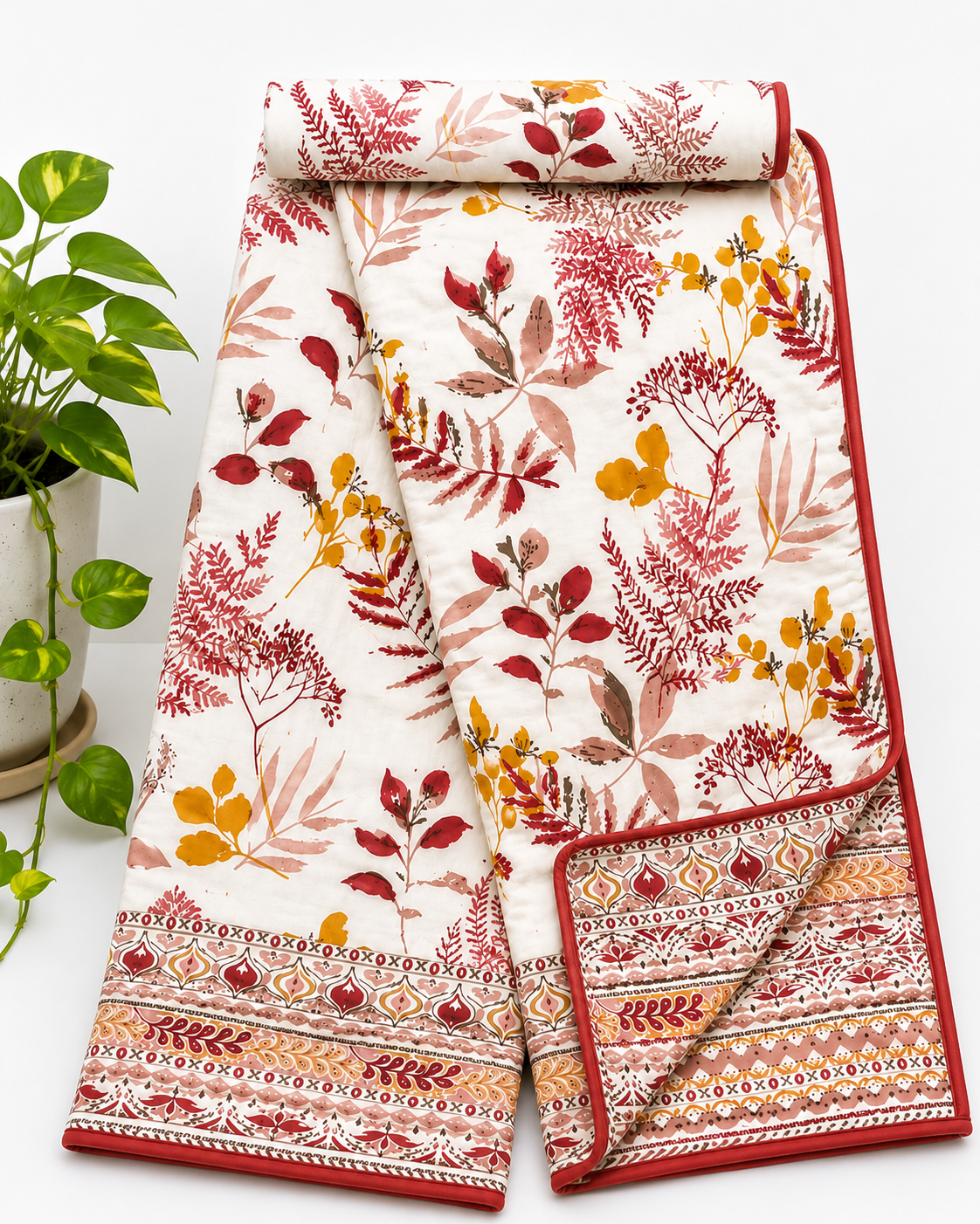 Autumn Blossom Pure Cotton Malmal Double Dohar