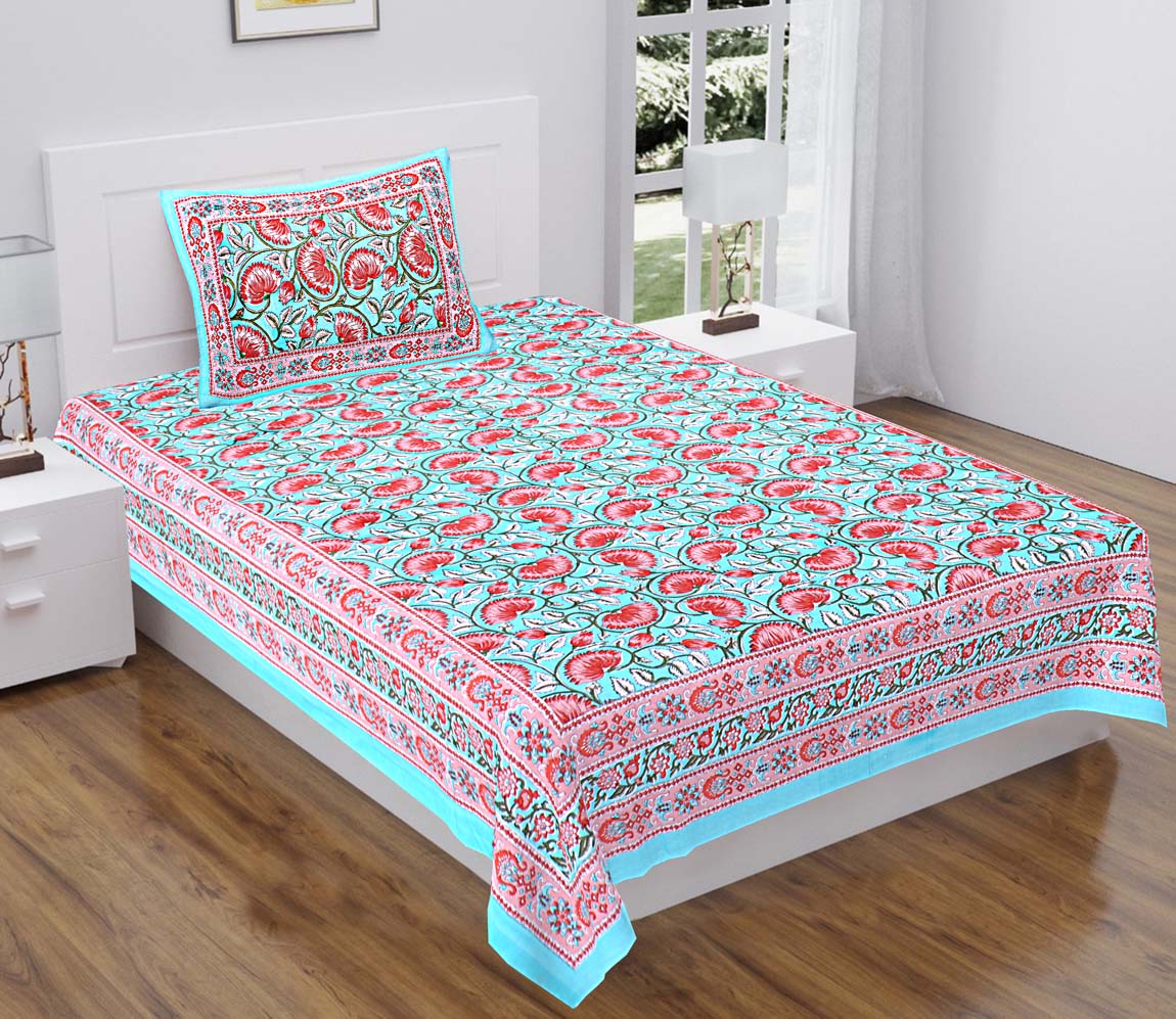 Dream Floral Print Cotton Single Bedsheet