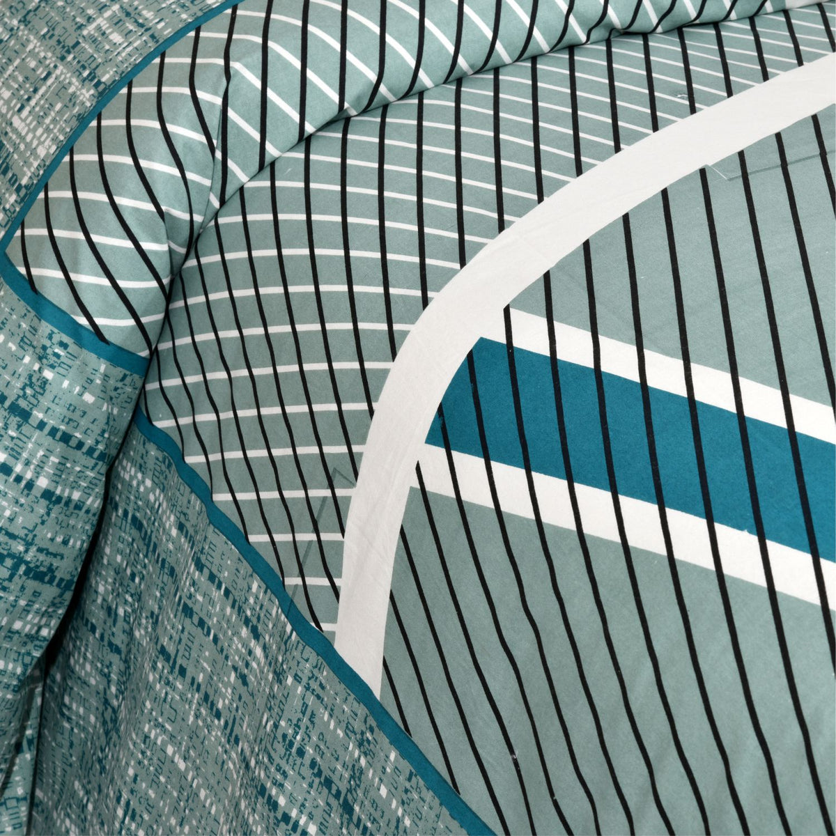 Ocean Blue Stripe King Size Bedsheet 100x108 Inch