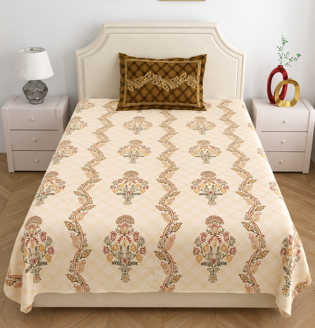Ivory Heirloom Single Bedsheet