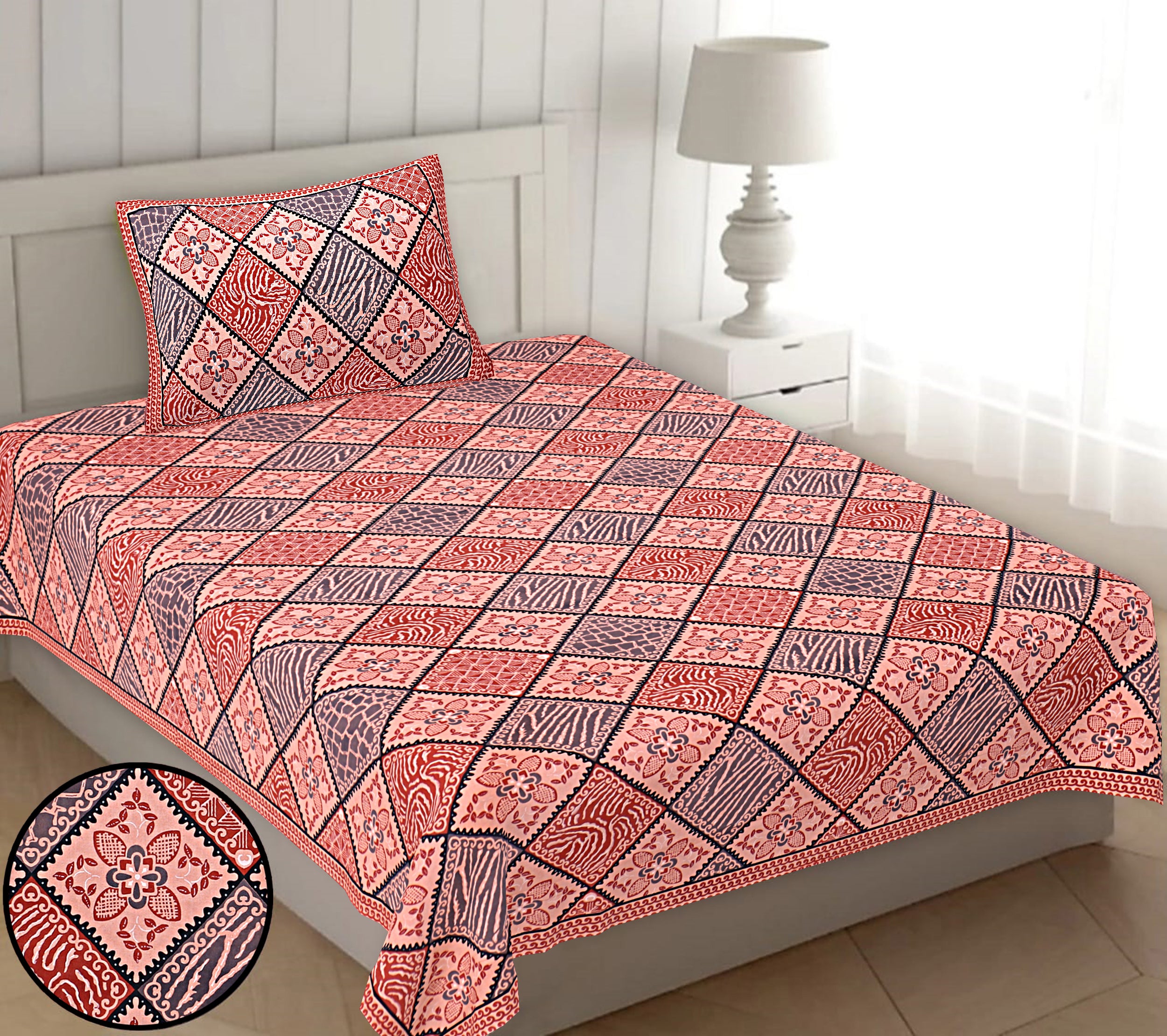 Heritage Floral Single Bedsheet 63x90 Inch