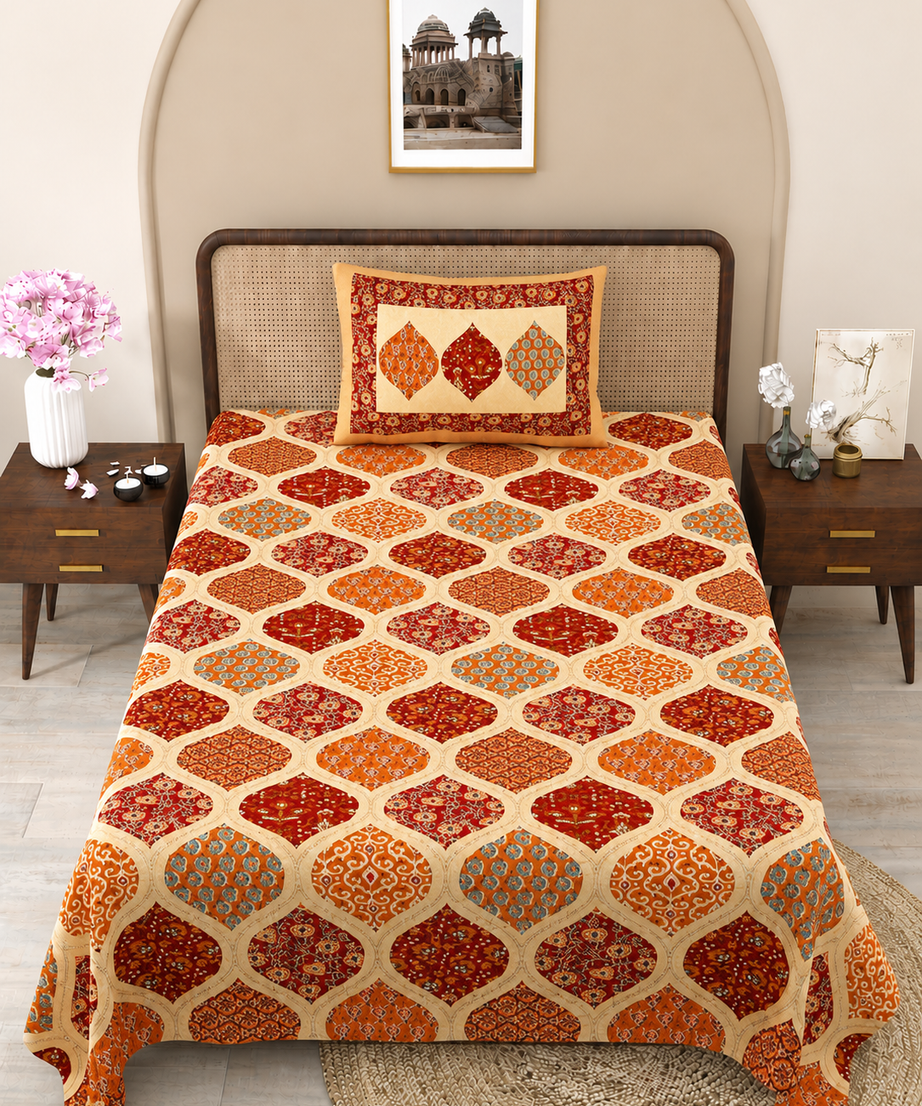 Mughal Jharokha Print Cotton Bedsheet