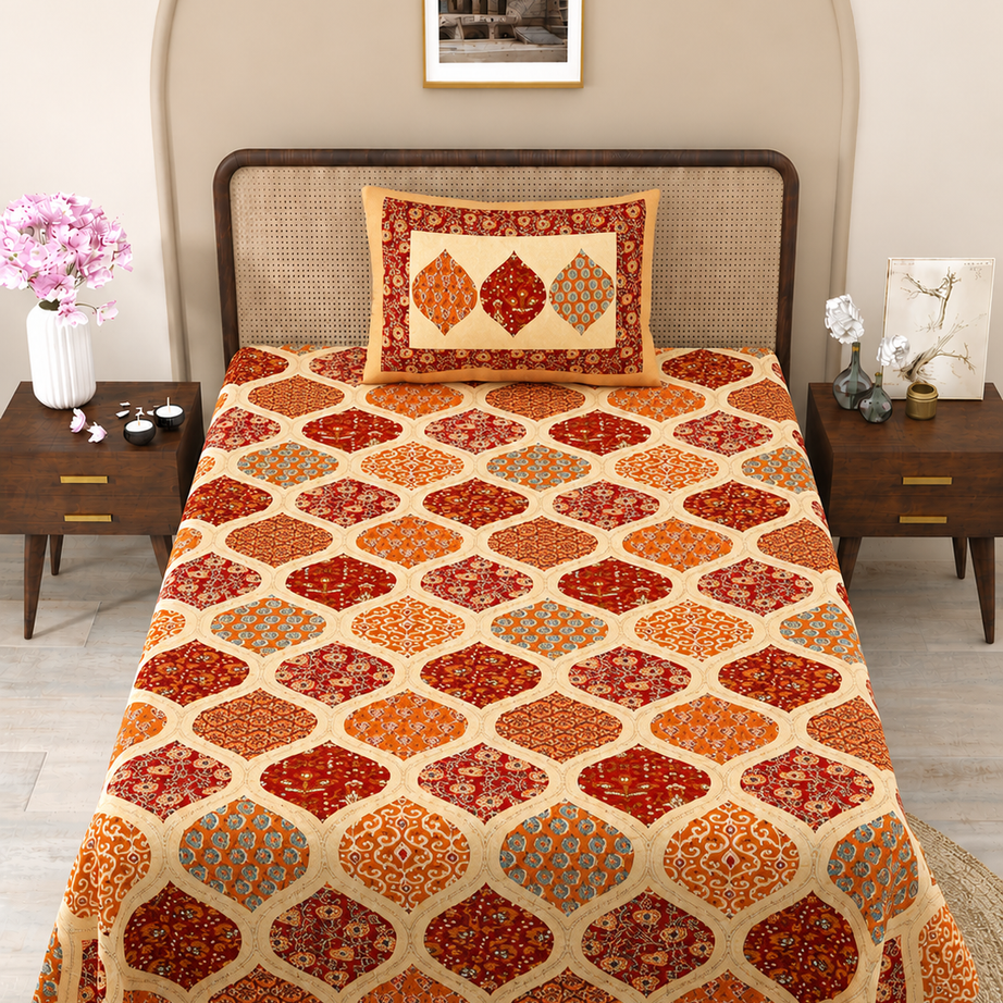 Mughal Jharokha Print Cotton Bedsheet
