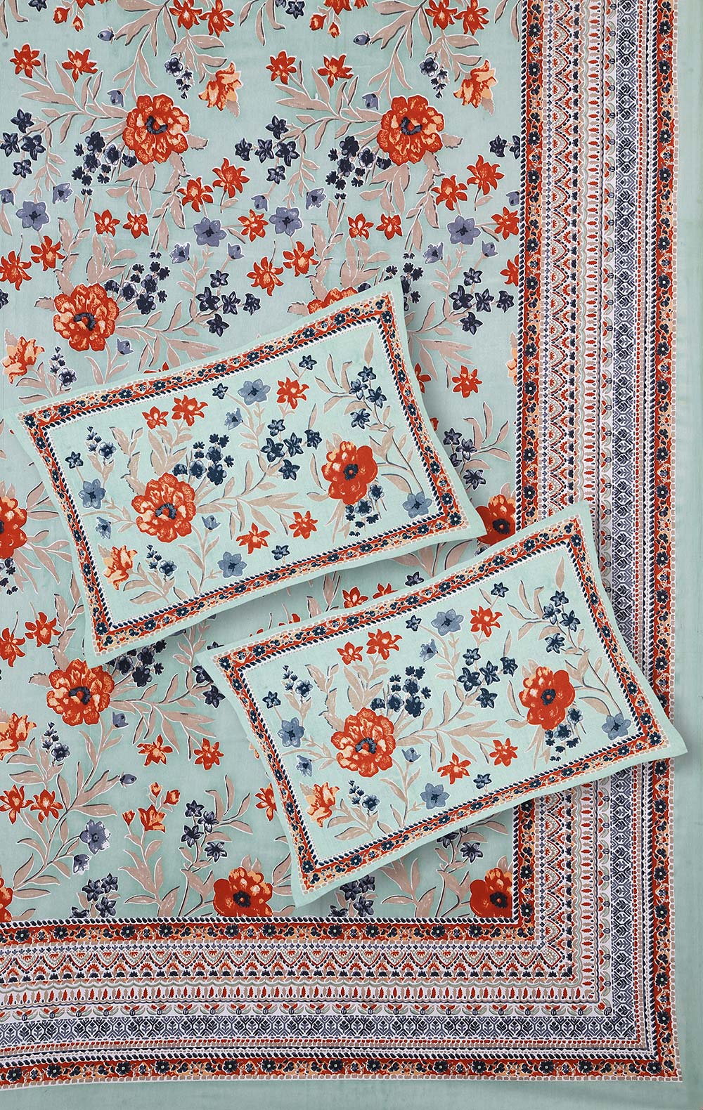 Vintage Floral Print Double Bedsheet