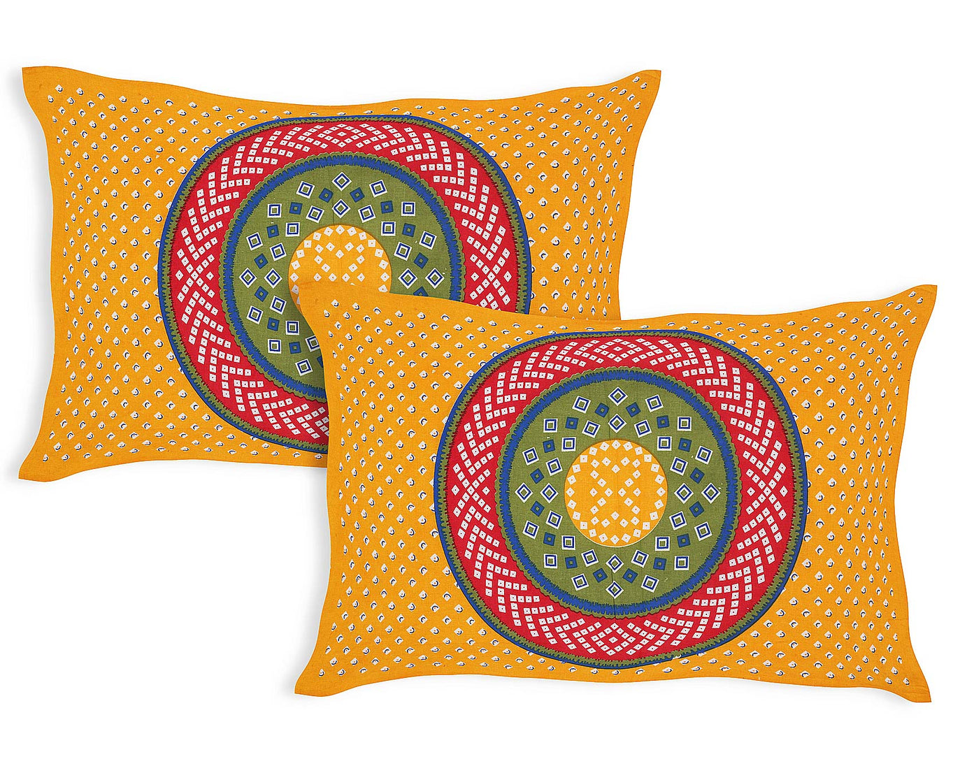 Mandala Circle Print Double Bedsheet – Multicolor Edition