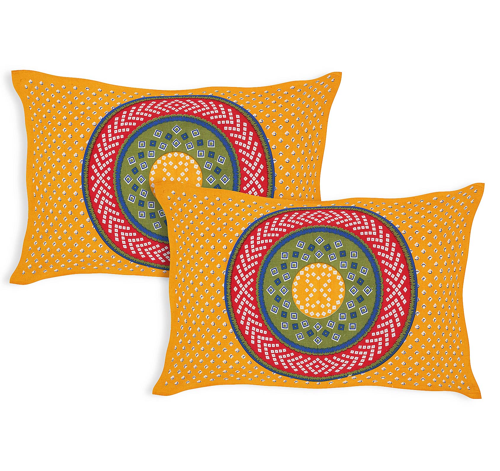 Mandala Circle Print Double Bedsheet – Multicolor Edition
