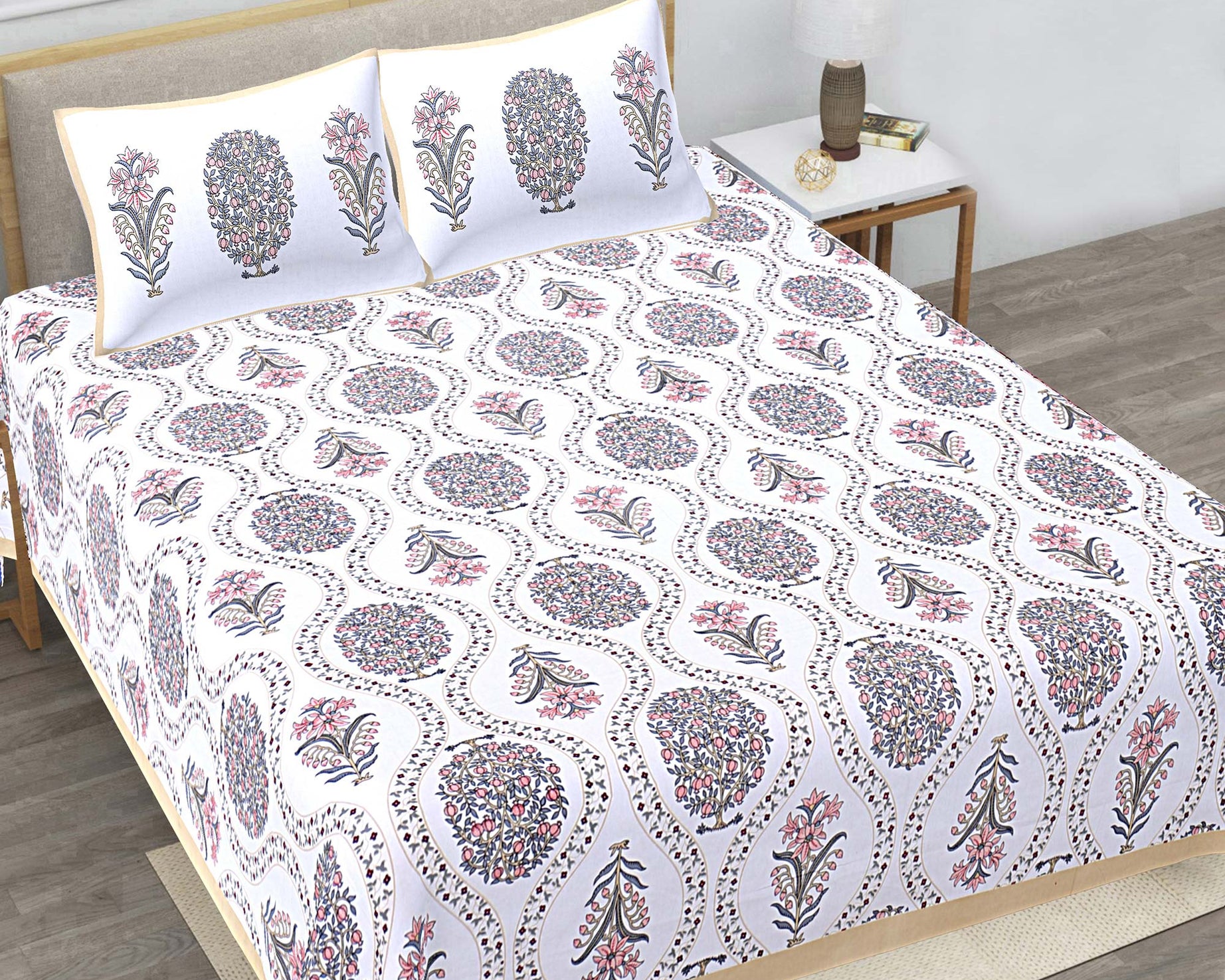 Paisley Floral Print Double Bedsheet