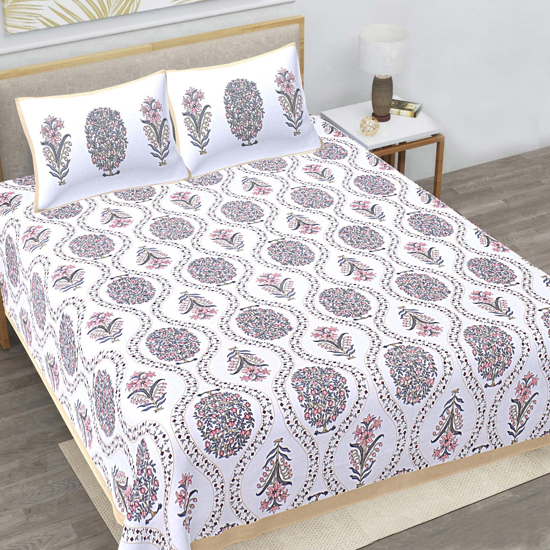 Paisley Floral Print Double Bedsheet