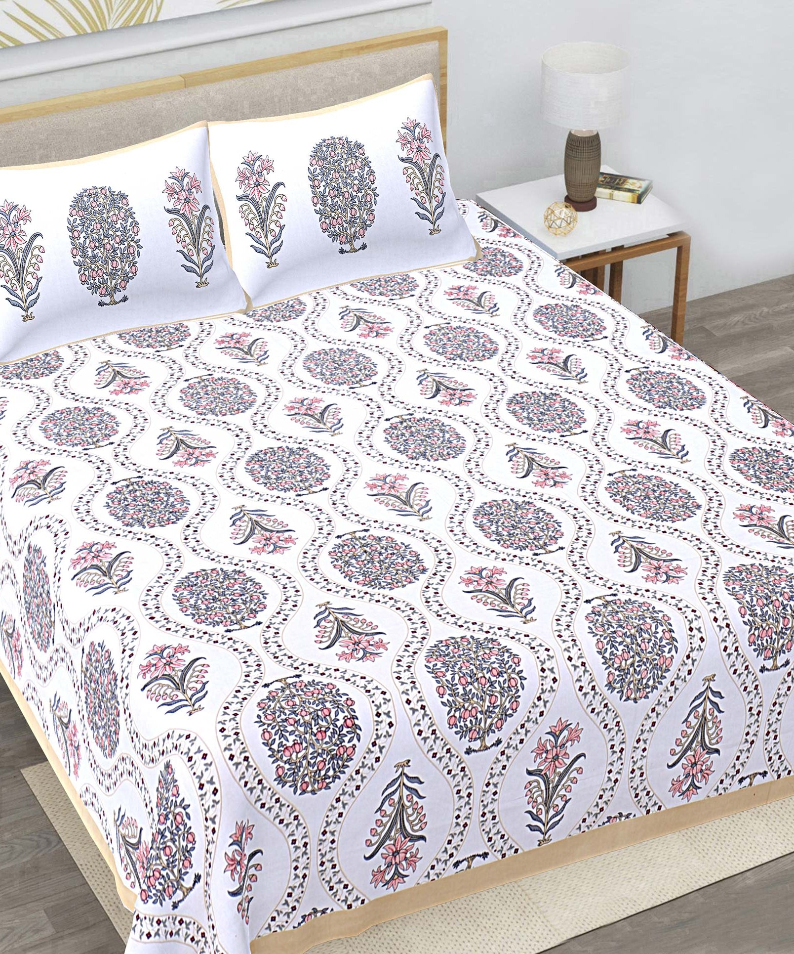 Paisley Floral Print Double Bedsheet
