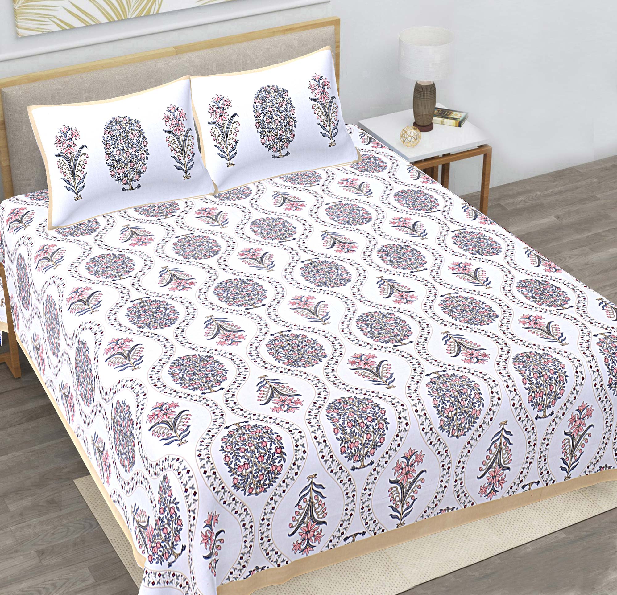 Paisley Floral Print Double Bedsheet