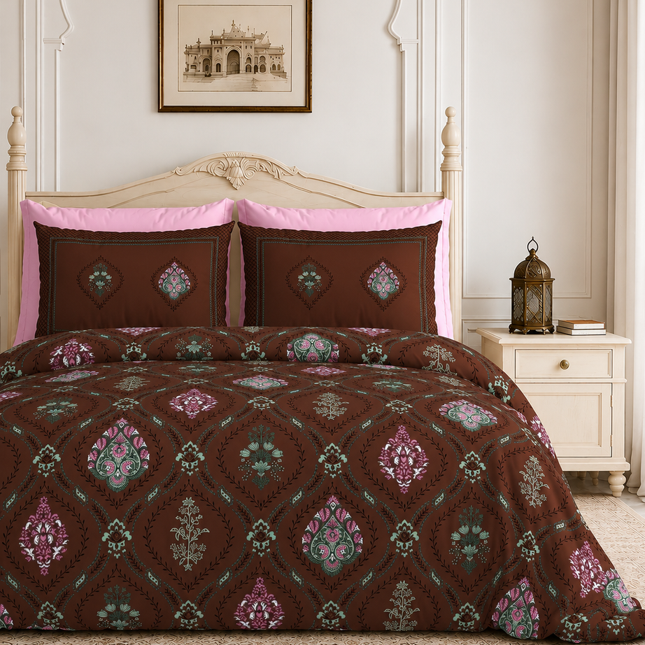 Mughal Buta King Size Bedsheet – 108x108 Inch