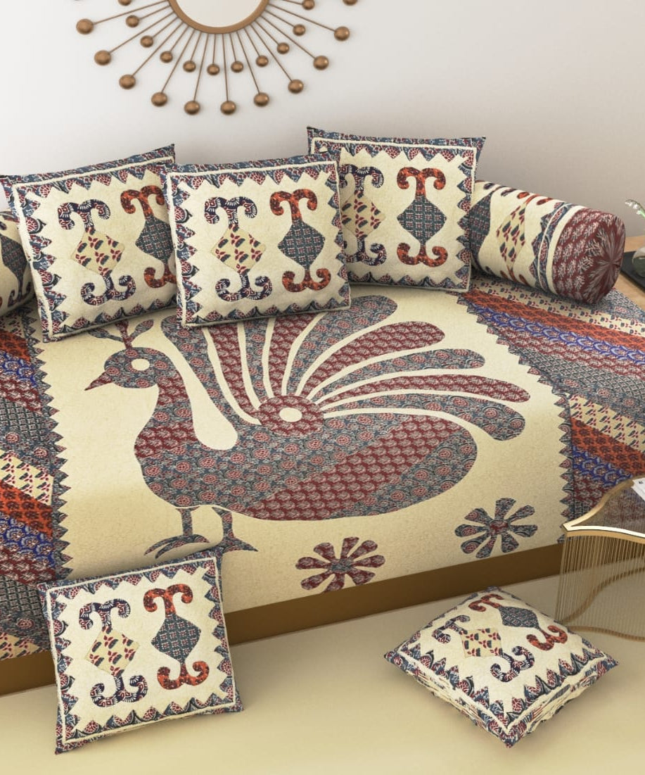 Rajasthani Peacock Print Diwan Set – Traditional Ethnic Design