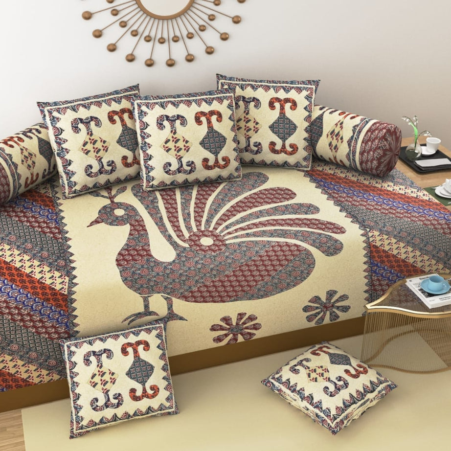 Rajasthani Peacock Print Diwan Set – Traditional Ethnic Design