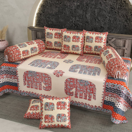Traditional Elephant Print Diwan Set – Ethnic Rajasthani Design