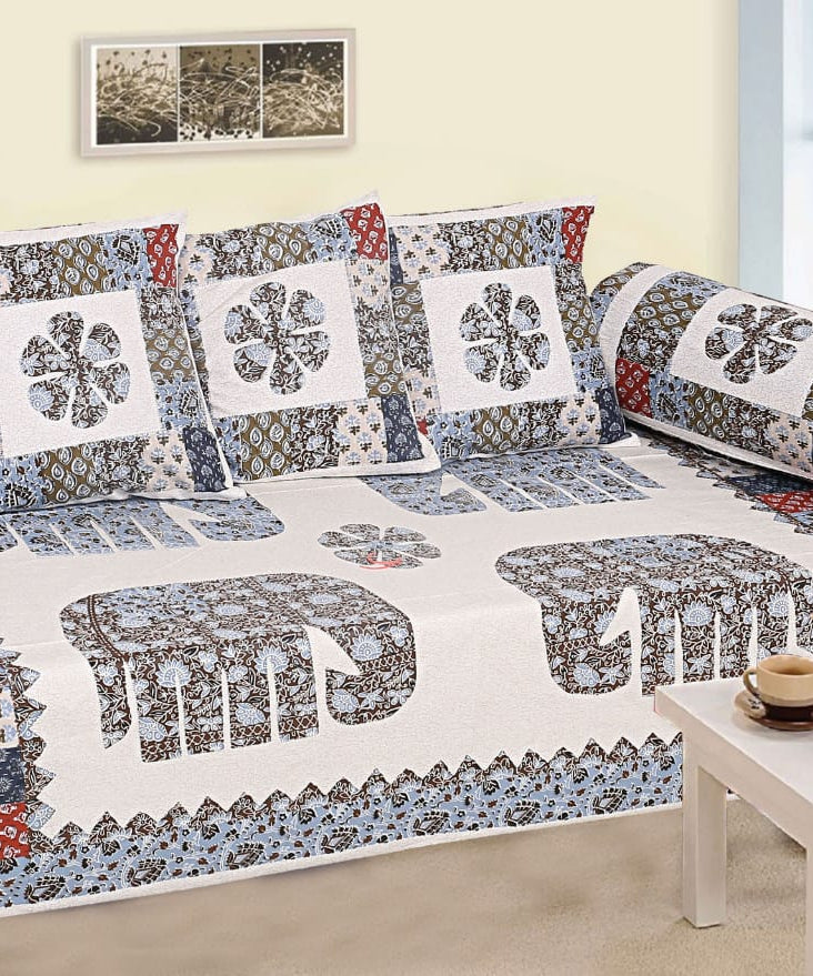 Classic Elephant Print Diwan Set – Traditional Rajasthani Design