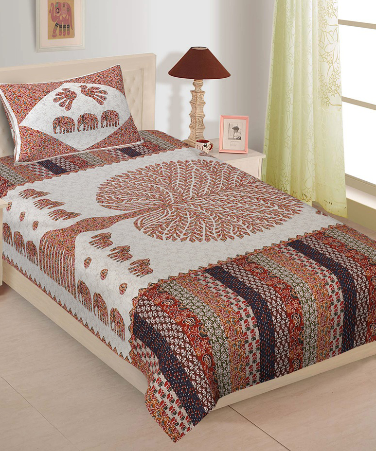 Tree of Life Cotton Single Bedsheet