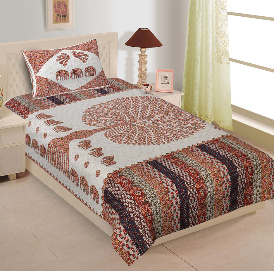Tree of Life Cotton Single Bedsheet
