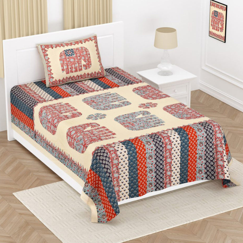 Elephant Parade Cotton Single Bedsheet