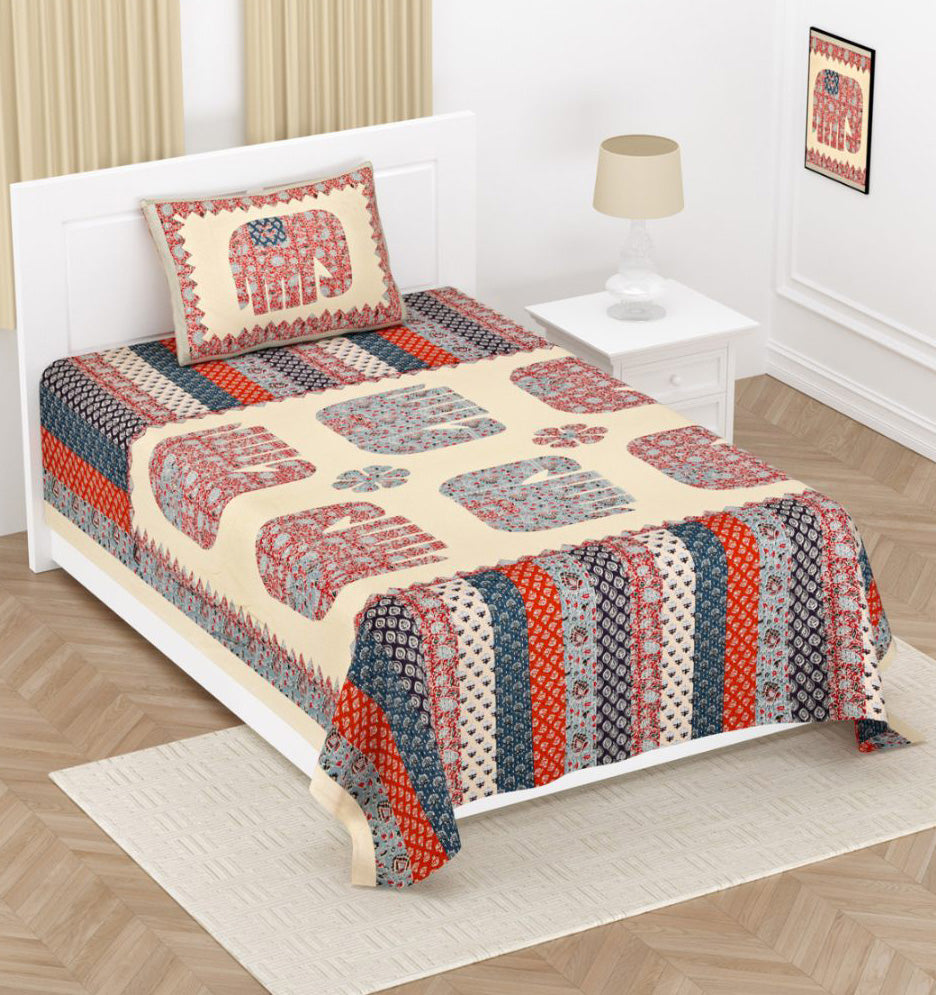 Elephant Parade Cotton Single Bedsheet