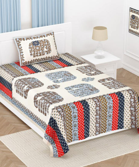Desert Elephant Cotton Single Bedsheet