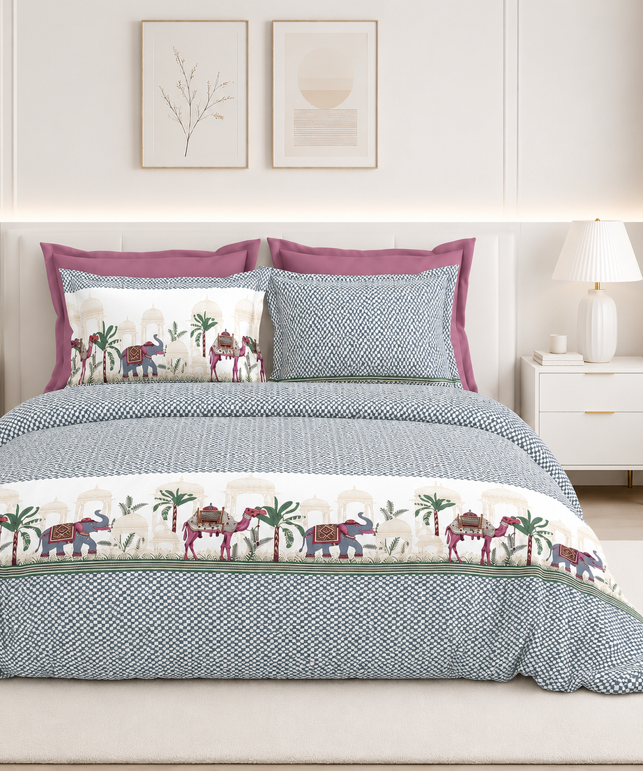 Heritage Safari Premium Cotton Bedsheet Set