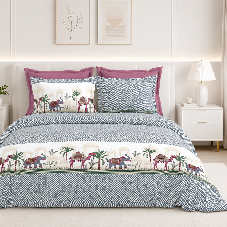 Heritage Safari Premium Cotton Bedsheet Set