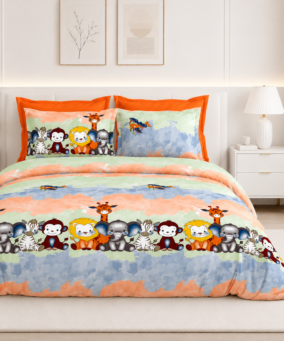Adventure Jungle Friends Kids Bedsheet Set