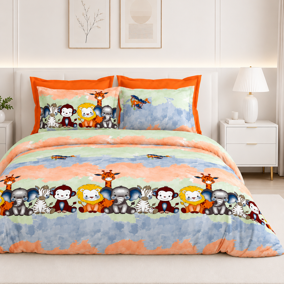 Adventure Jungle Friends Kids Bedsheet Set