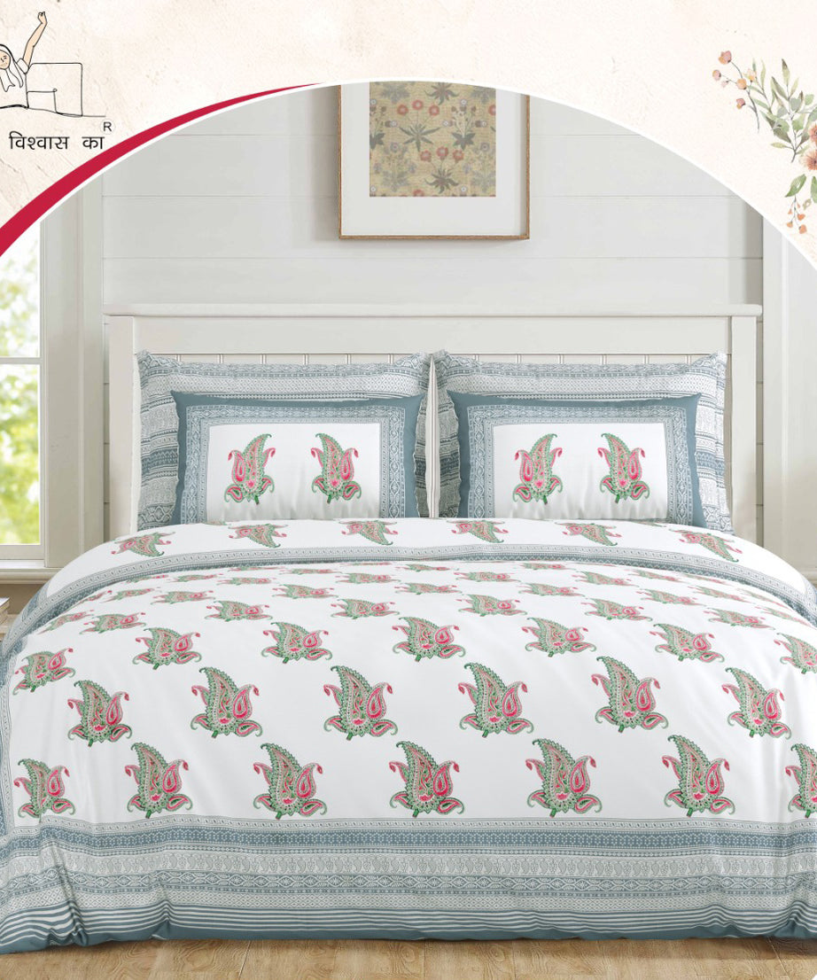 Royal Paisley Print King Size Bedsheet