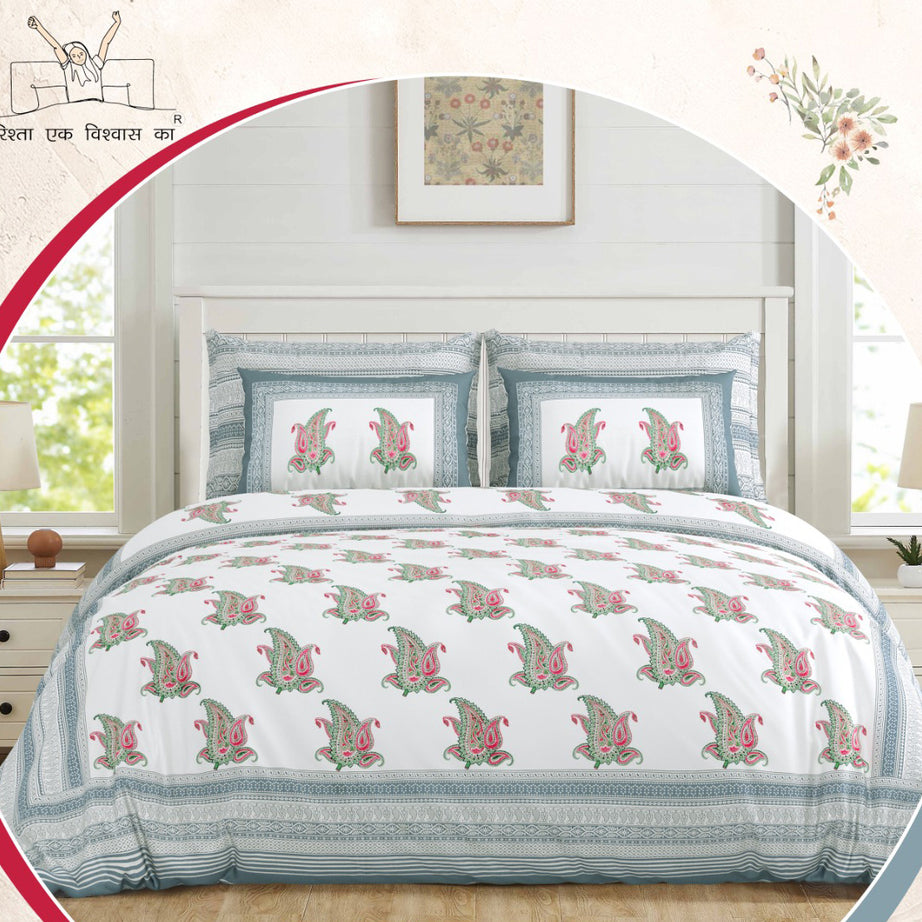 Royal Paisley Print King Size Bedsheet