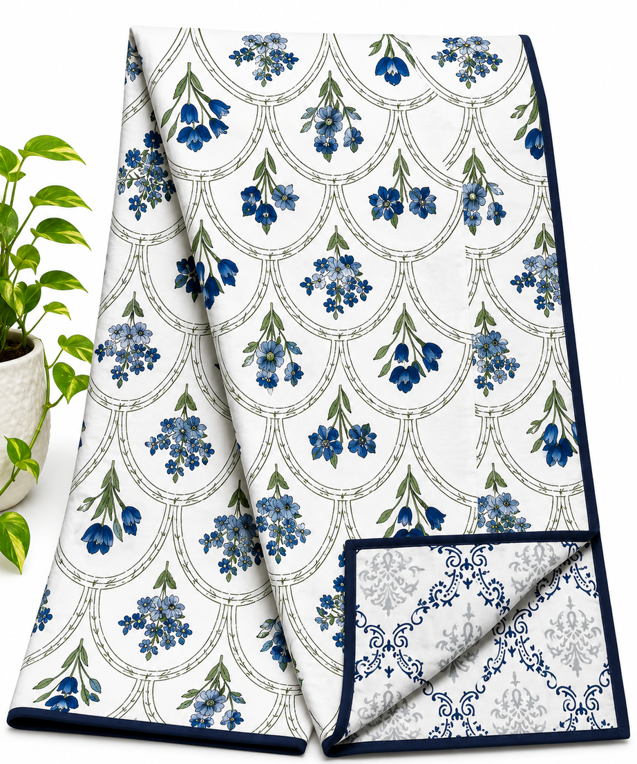 Bluebell Blossom Pure Cotton Malmal Double Dohar