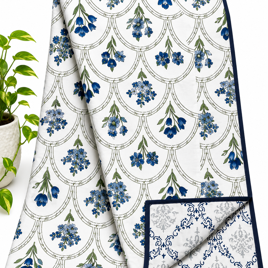 Bluebell Blossom Pure Cotton Malmal Double Dohar