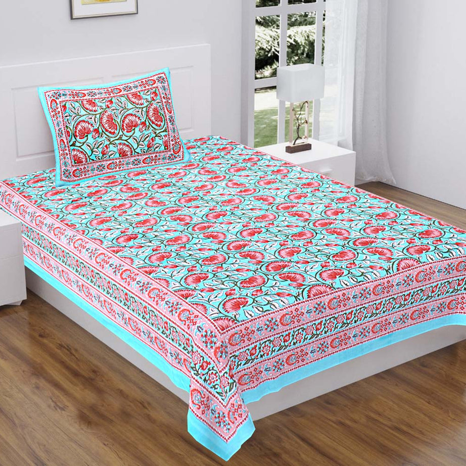 Dream Floral Print Cotton Single Bedsheet