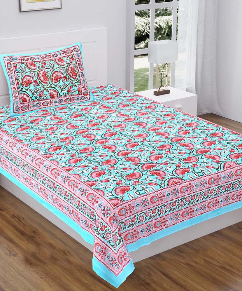 Dream Floral Print Cotton Single Bedsheet