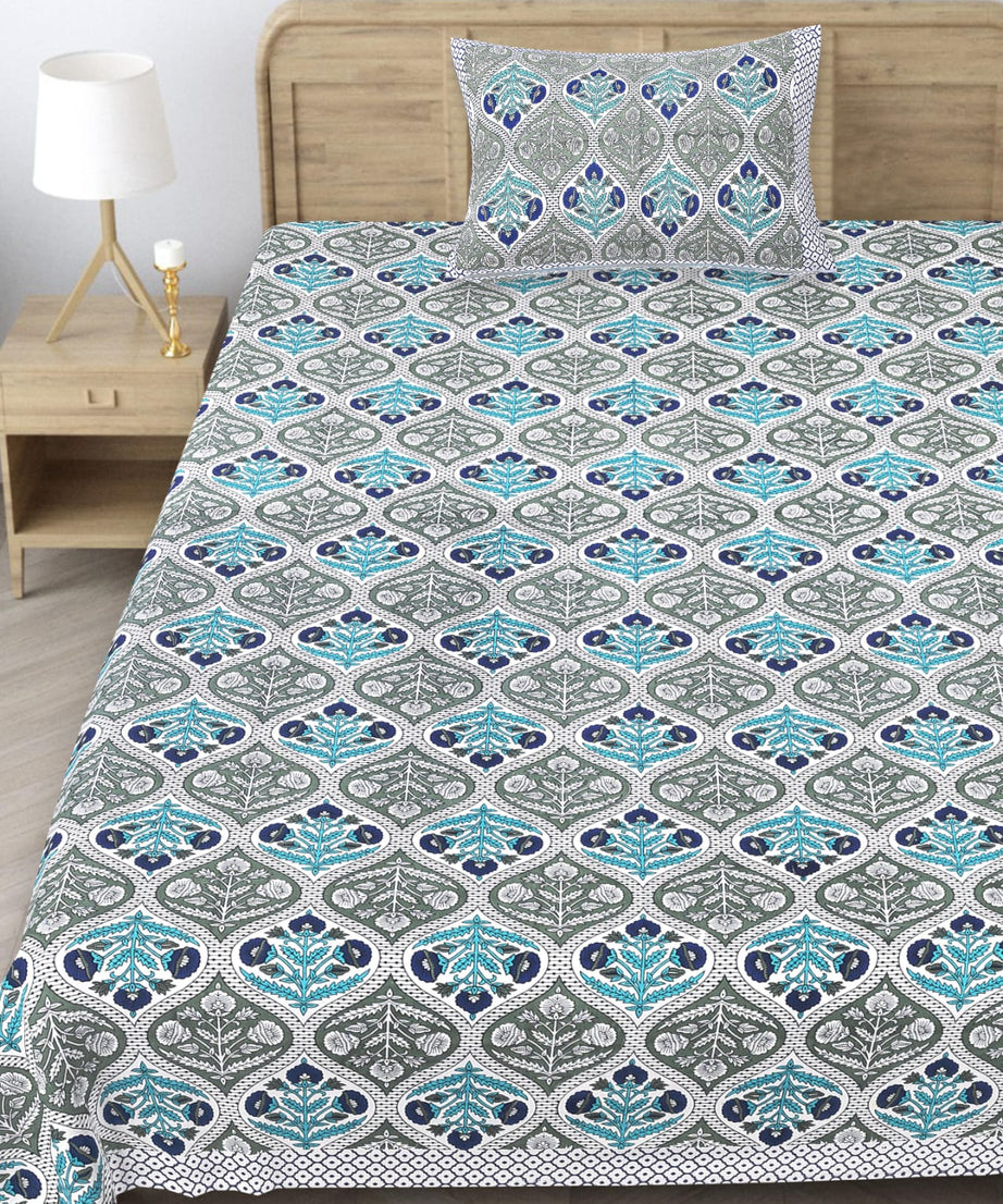 Dream Grey Floral Single Bedsheet