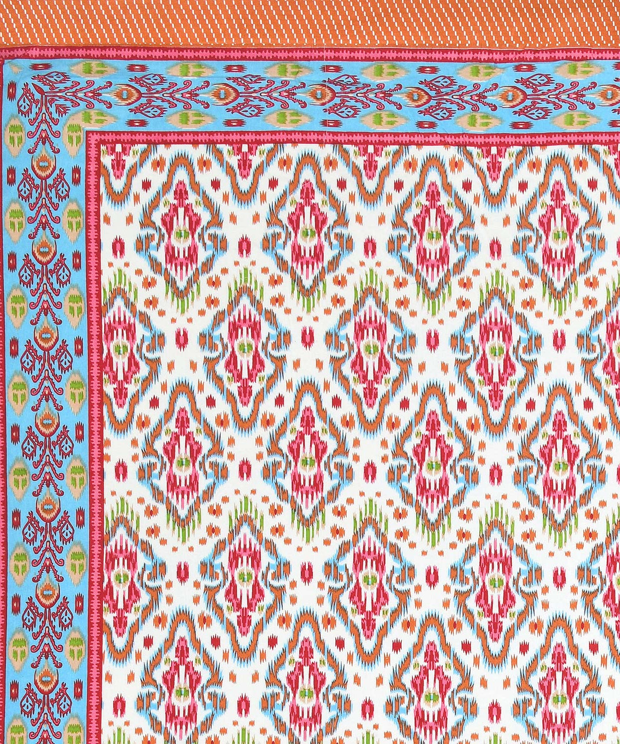 Ekkat Royale Orange Pink King Size Bedsheet