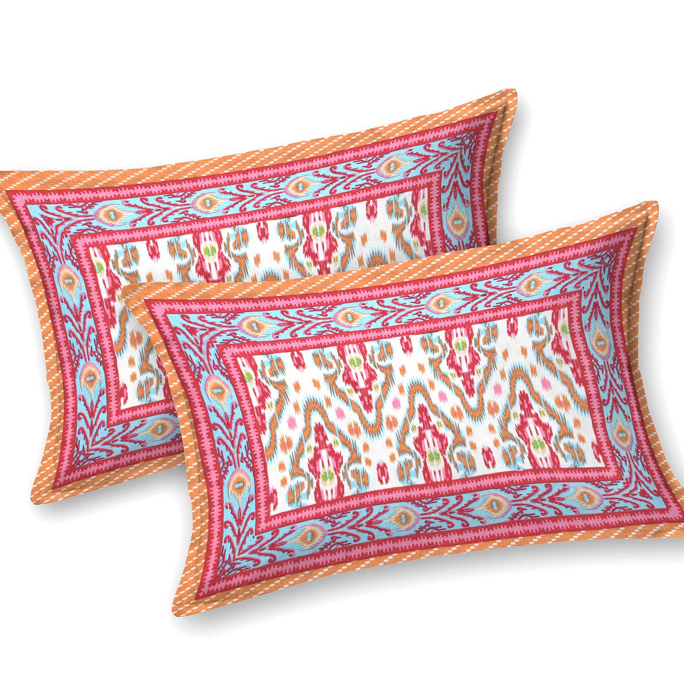Ekkat Royale Orange Pink King Size Bedsheet – 100x108 Inch
