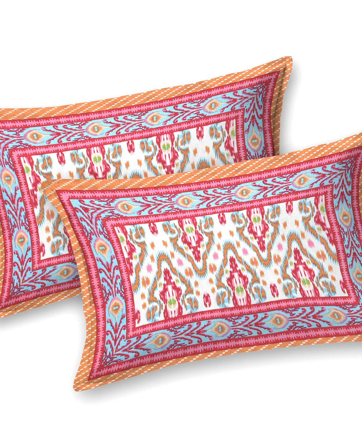 Ekkat Royale Orange Pink King Size Bedsheet