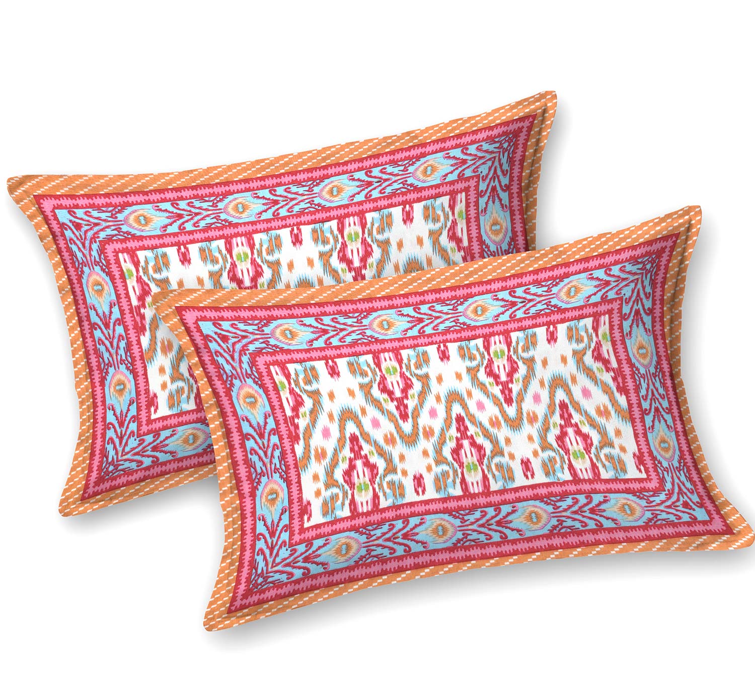Ekkat Royale Orange Pink King Size Bedsheet – 100x108 Inch