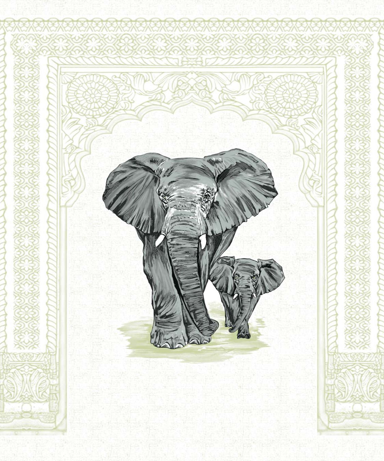 Royal Gray Elephant Print King Size Bedsheet