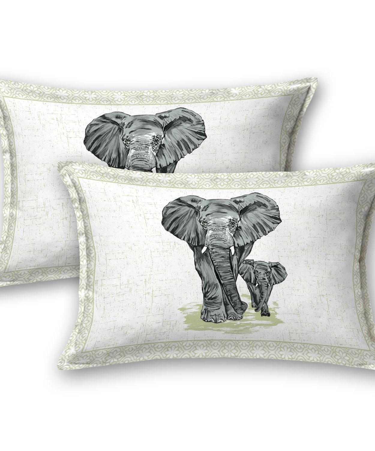Royal Gray Elephant Print King Size Bedsheet