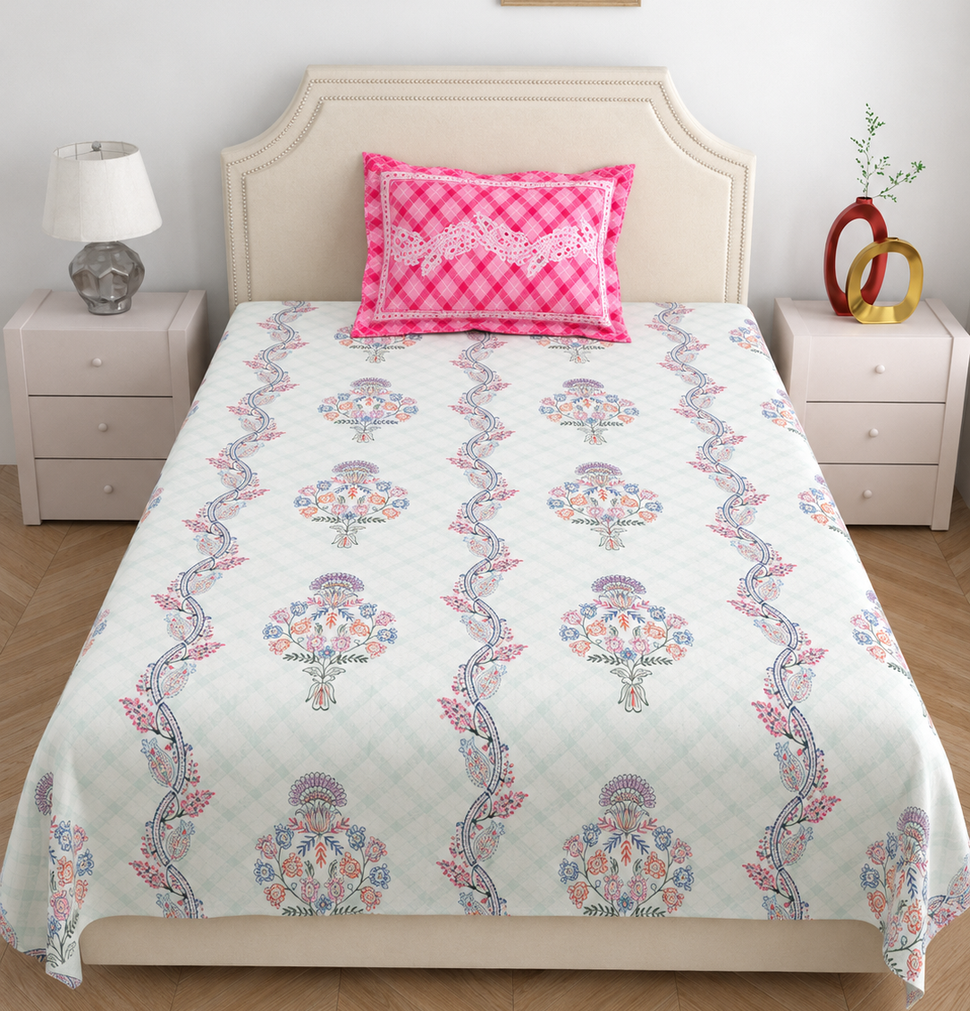 Blush Meadow Single Bedsheet