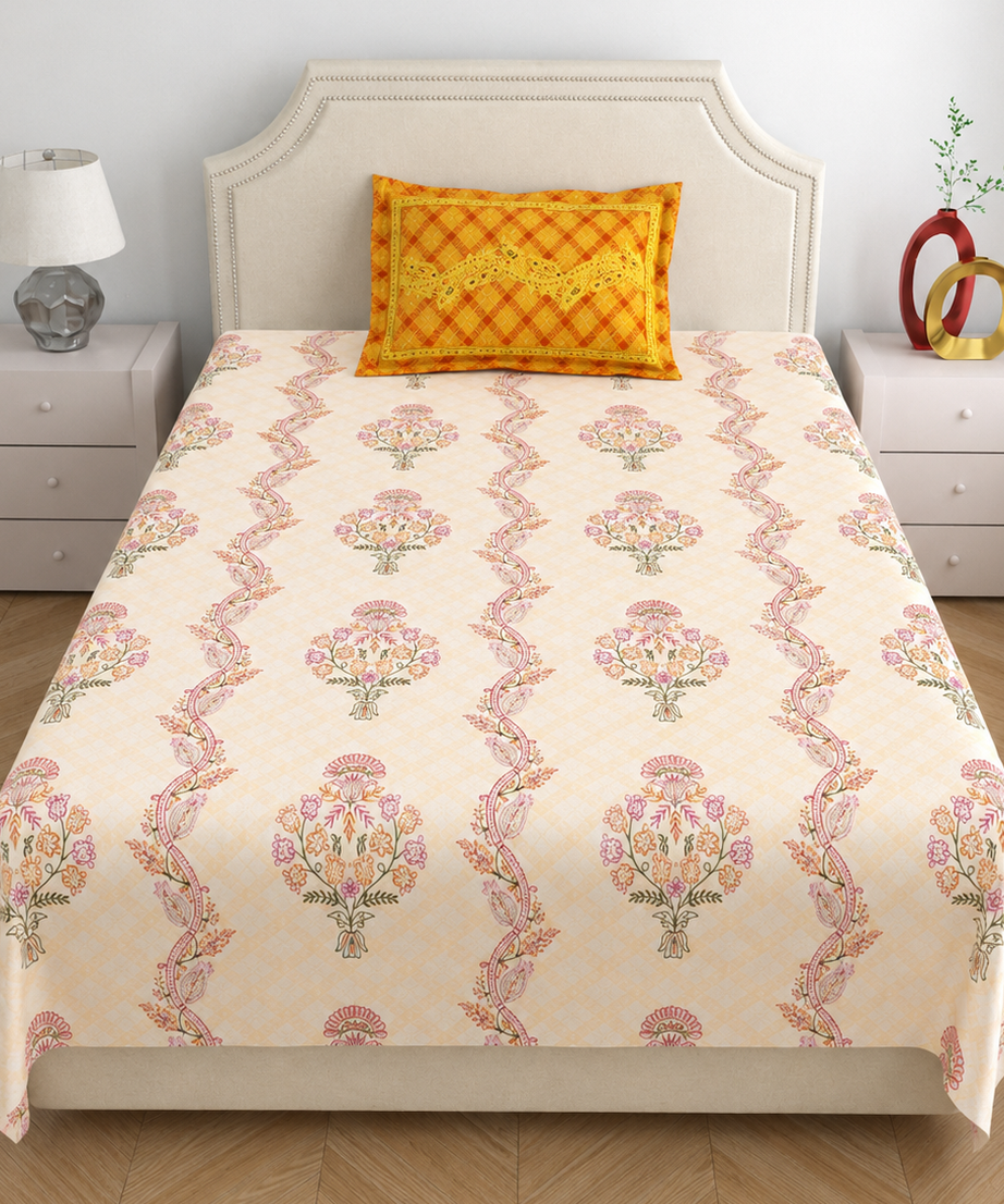 Peach Reverie Single Bedsheet