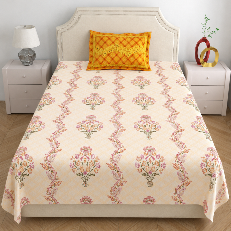 Peach Reverie Single Bedsheet