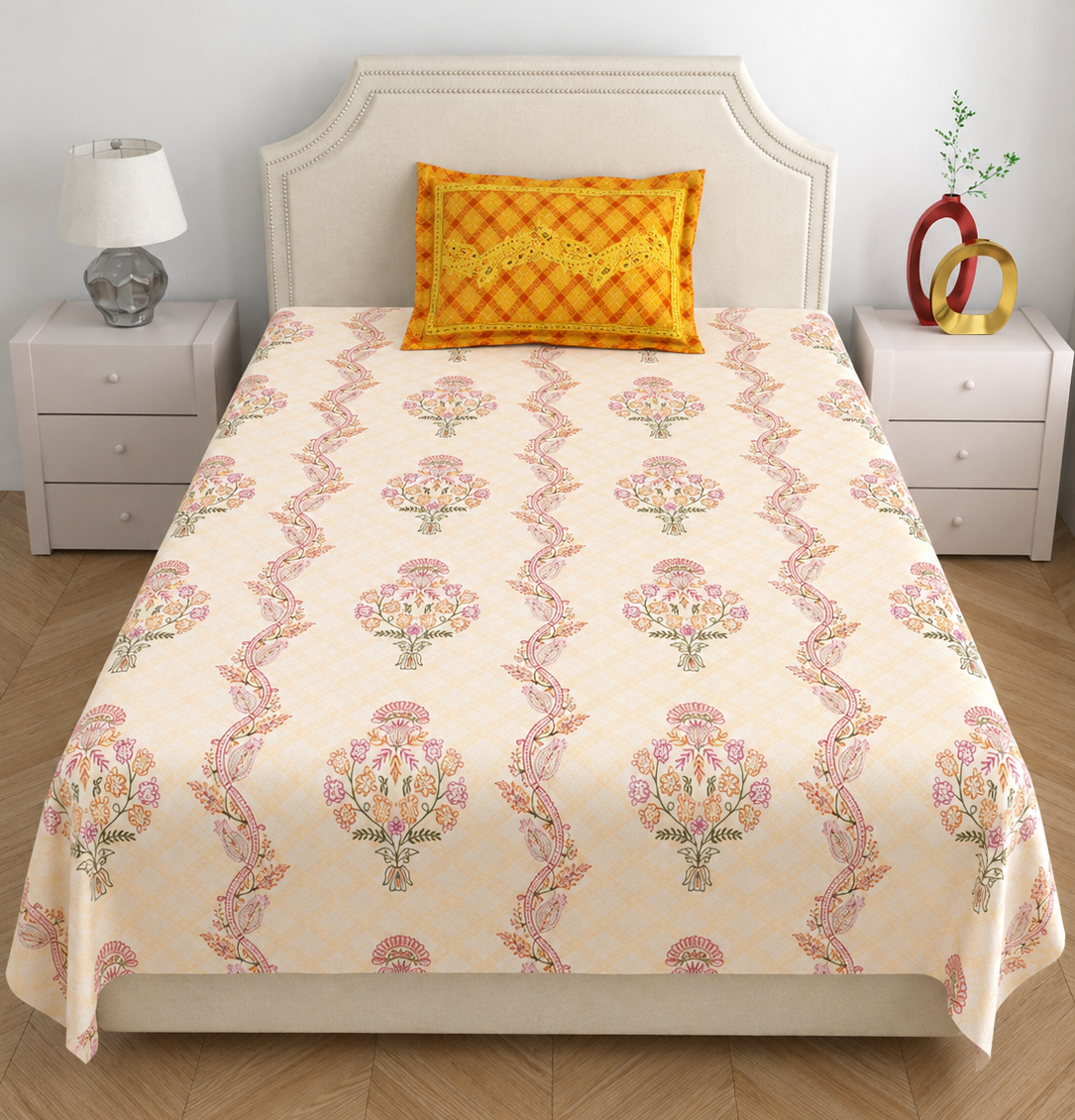 Peach Reverie Single Bedsheet