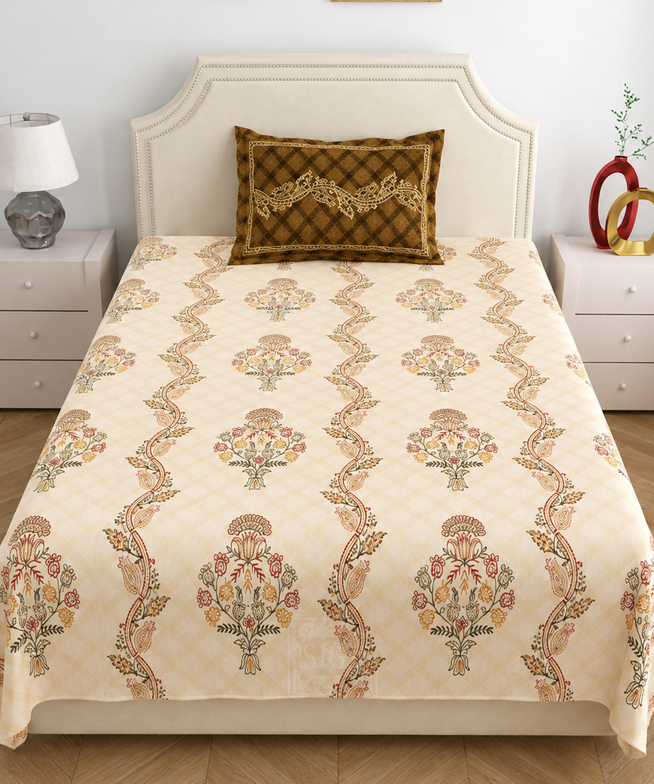 Ivory Heirloom Single Bedsheet