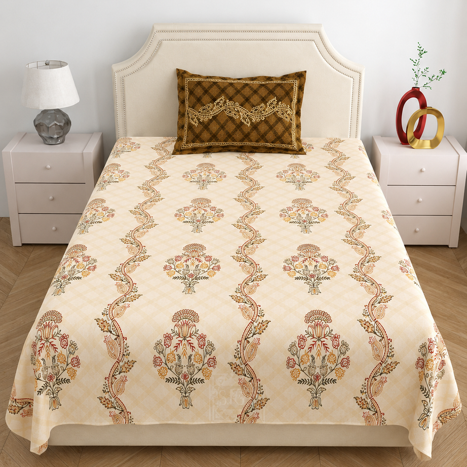 Ivory Heirloom Single Bedsheet