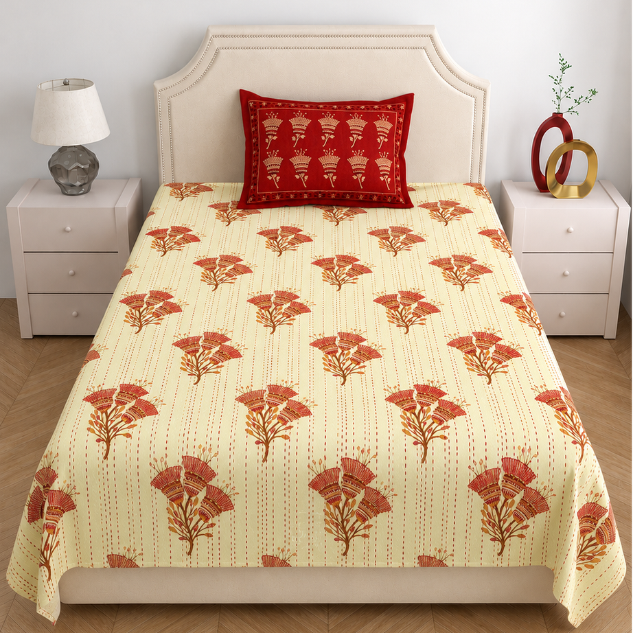 Crimson Fern Single Bedsheet