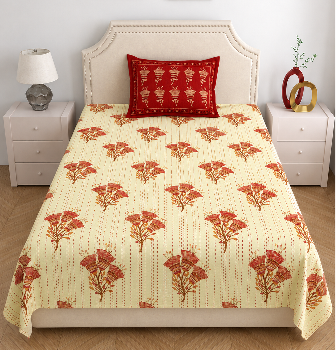 Crimson Fern Single Bedsheet