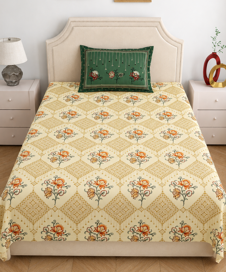 Emerald Trellis Single Bedsheet
